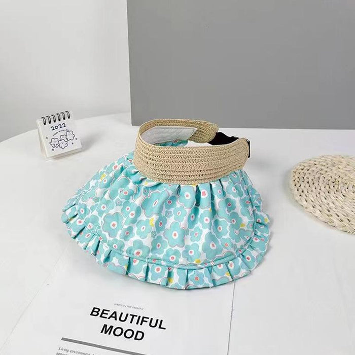 Summer Fashion Pleated Edge Foldable Children's Empty Top Hat