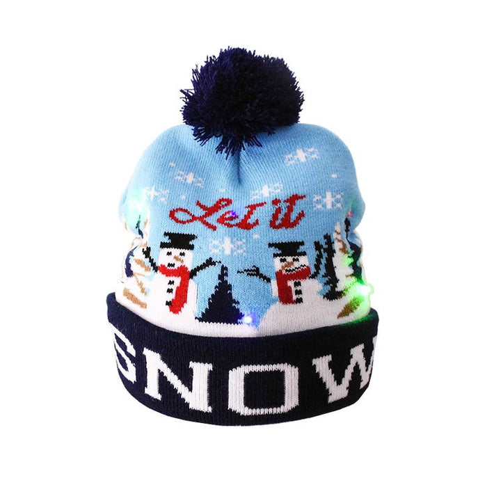 LED Christmas Beanie Christmas Light Up Knitted Hat