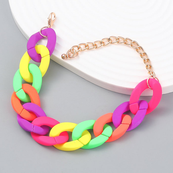 Women‘s Fashion Solid Color Hard Rubber Bracelet