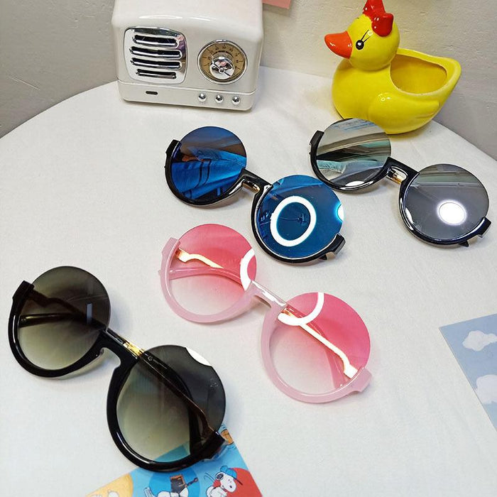 Fashion Round Lens Half Frame Children's Sunglasses