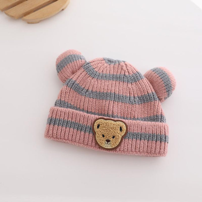 Striped Bear Kids Knit Hat