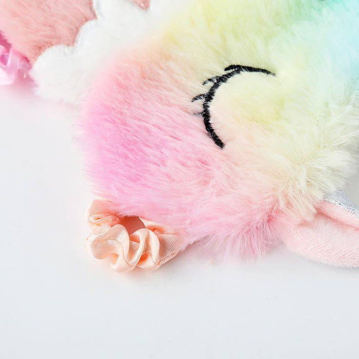 Cartoon Pink Gradient Colorful Unicorn Blindfold Eye Mask