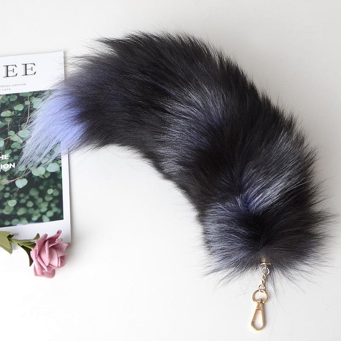 Fox tail hair pendant key chain fur  accessories bag pendant performance stage props