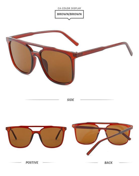 Square double beam Sunglasses Retro