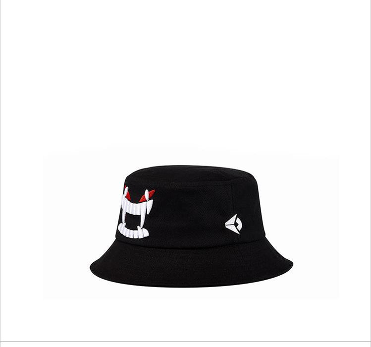 New Embroidered Big Teeth Bucket Hat Sun Hat