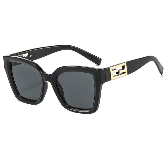 Metal square personalized stripe Sunglasses