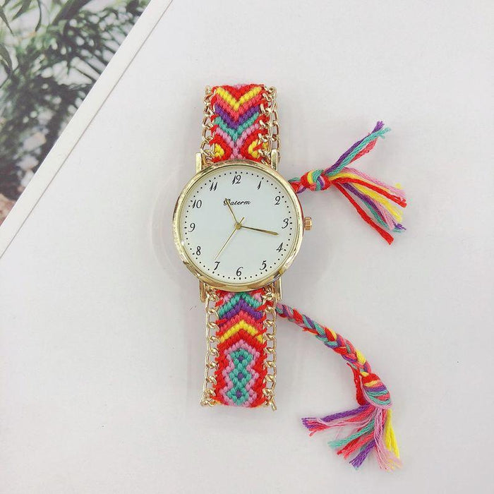 National DIY Woven Bracelet Wool Watch Bohemian Style Women's Watch Quartz Retro