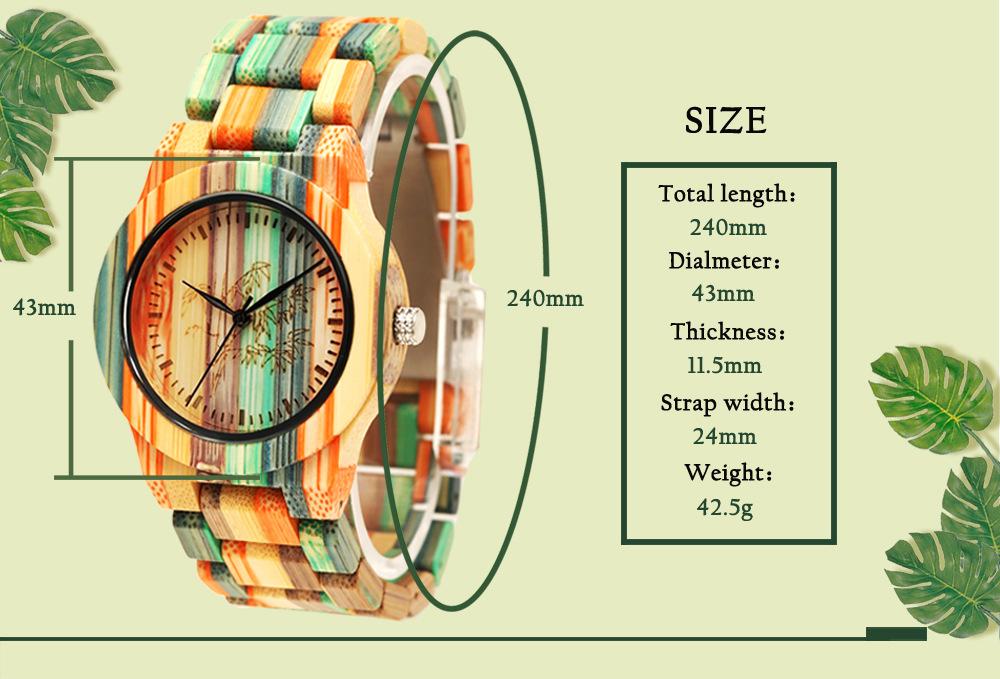 Bamboo Watch Leisure Color Bamboo Quartz Watch