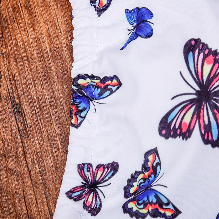 Sexy butterfly print split Bikini Swimsuit