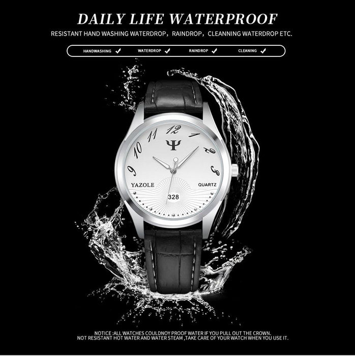 Yazole Watch Business Belt Men's Watch Unique Leisure Leather Watches Fashion Luminous Quartz Watch