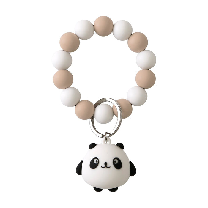 Handmade Panda Silicone Beaded Wrist Keychain
