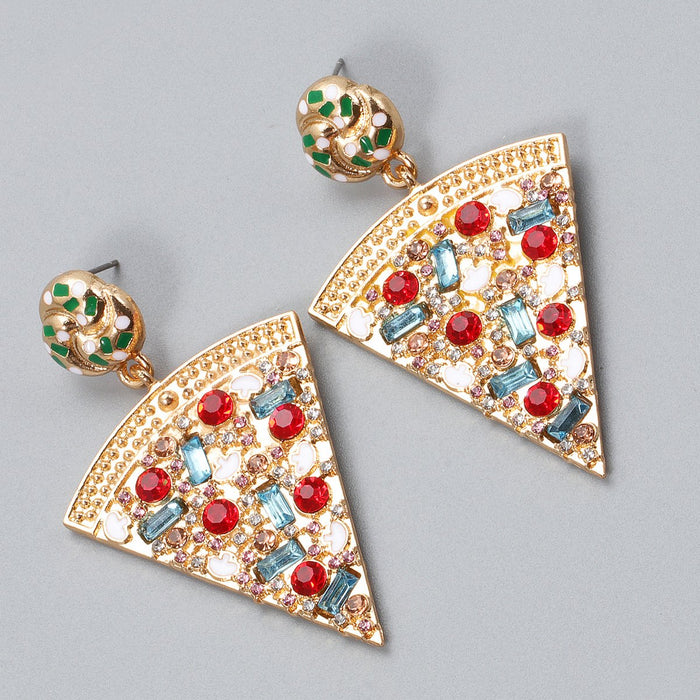 New Female Jewelry Irregular Watermelon Earrings Accessories Inlaid Rhinestone
