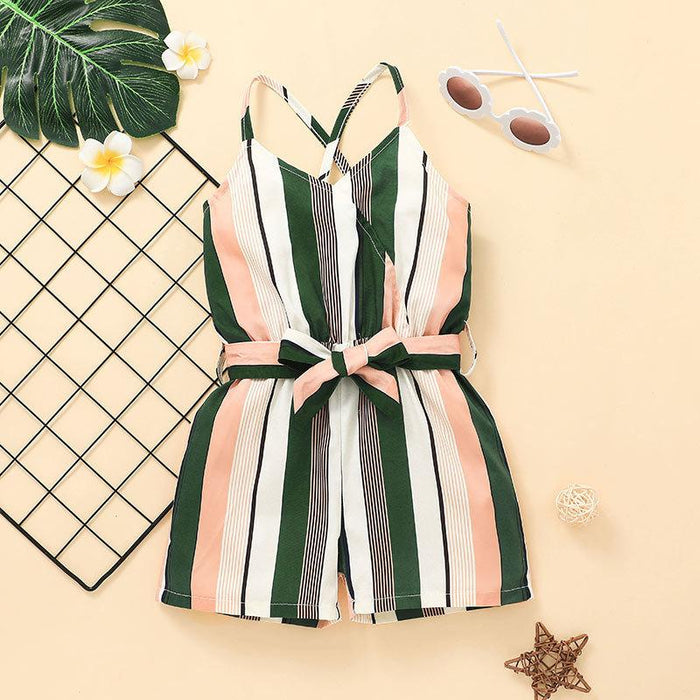 Summer Kids Suspenders Shorts Jumpsuit
