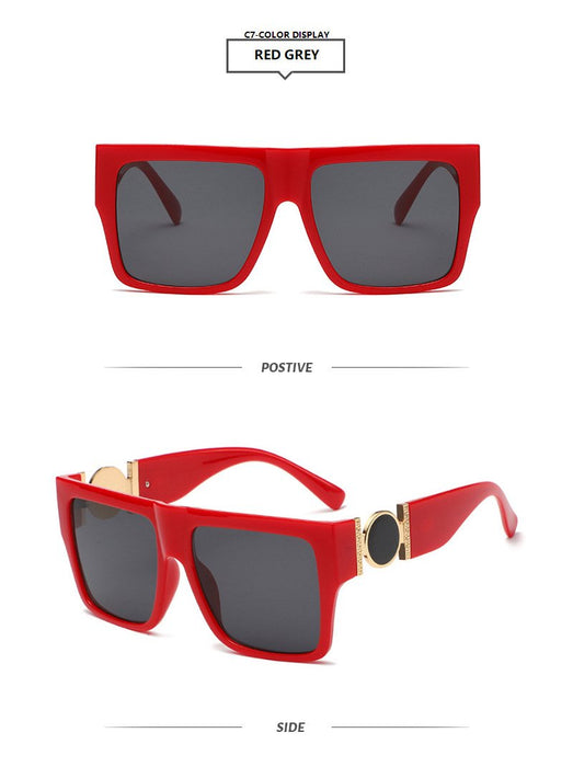 Square large frame one-piece Sunglasses