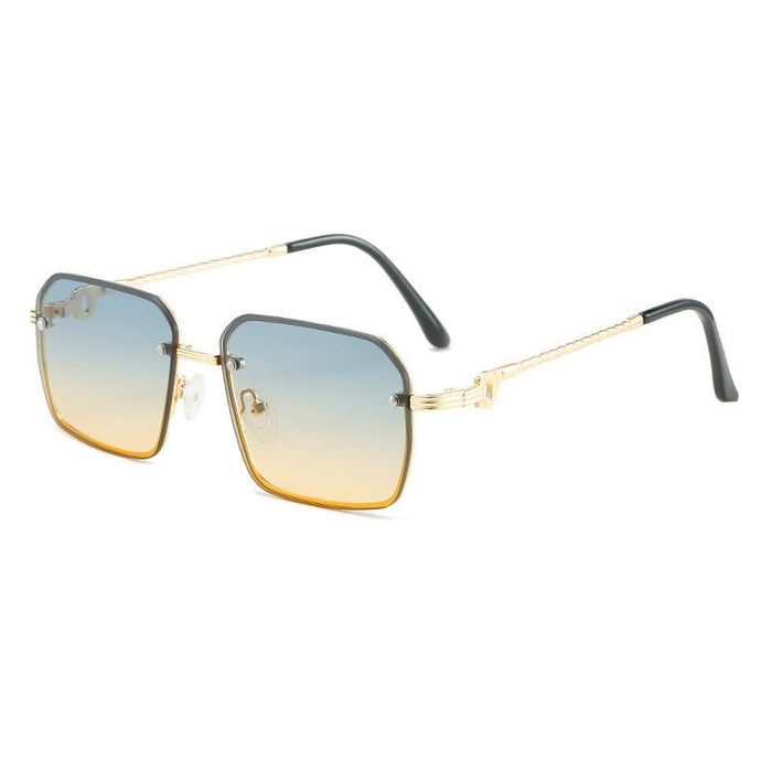 Square small frame Vintage Metal Sunglasses
