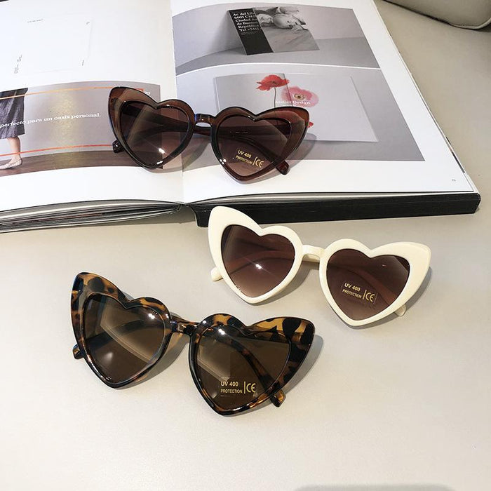 Children's Simple and Sweet Love Frame Sunglasses