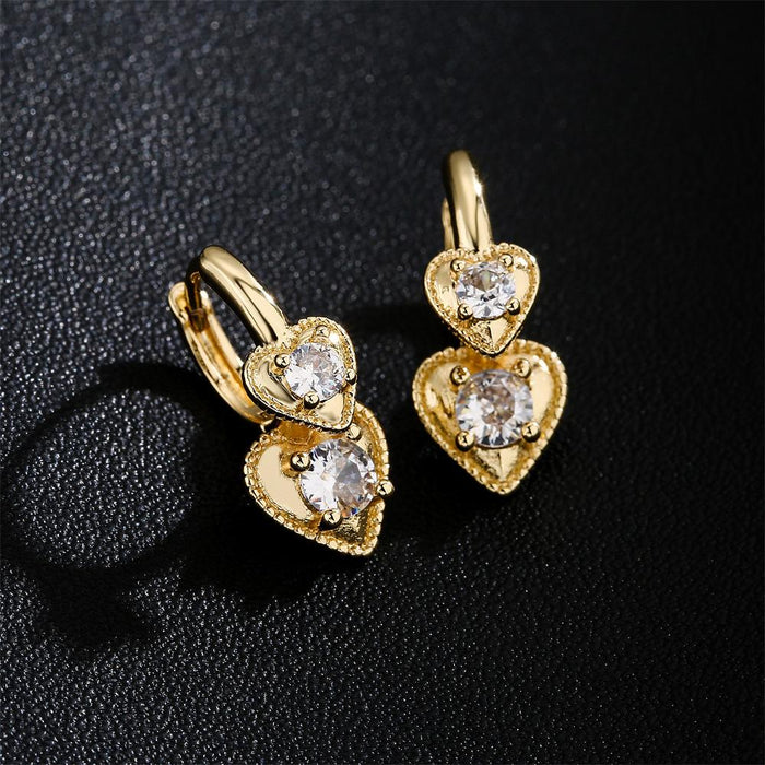 Popular Personalized Love Earrings Zircon Female Earrings