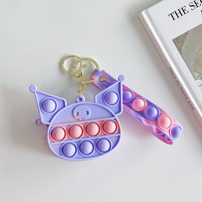 Cartoon creative silicone mini bag rabbit pendant keychain