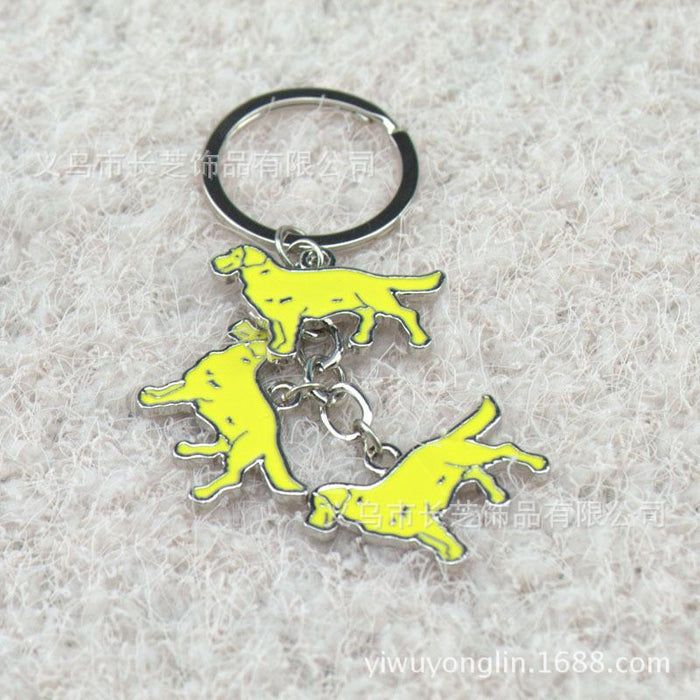 Cartoon Pet Dog Metal Keychain