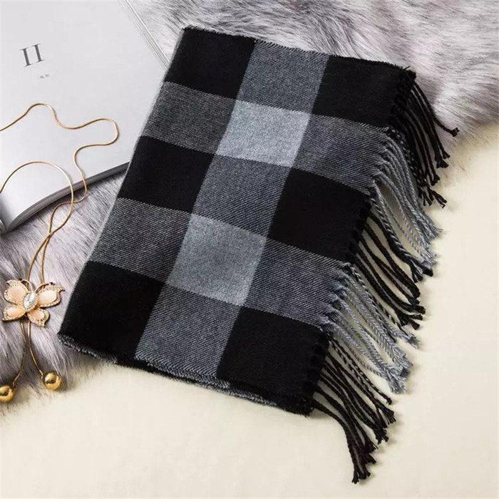 Classic Lattice Soft Scarf Cashmere Plaid Scarves