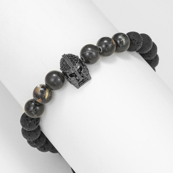 Men's Lava Stone Energy Handmade Beaded Bracelet