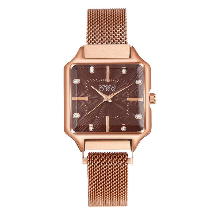 New Stainless Steel Women Wristwatch Quartz Fashion Casual Clock LLZ20787