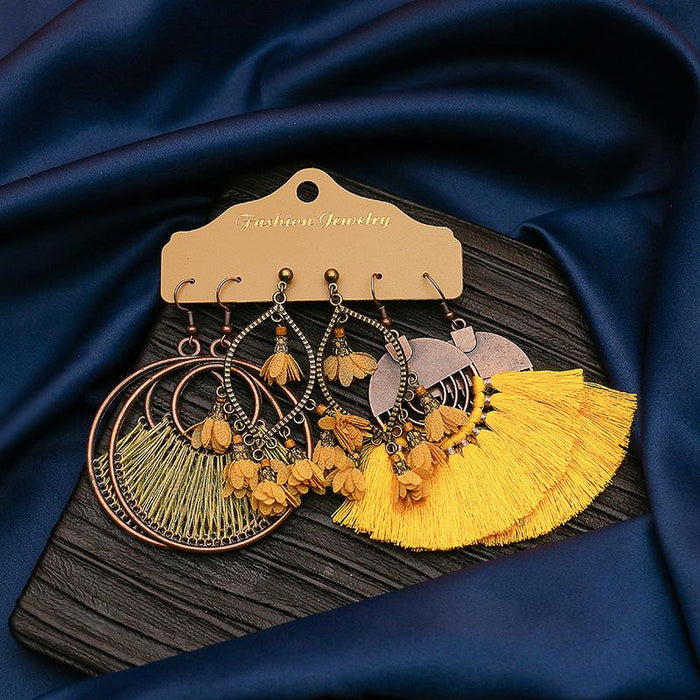 3 pairs/set Earrings Bohemian Style Jewelry X0X36209