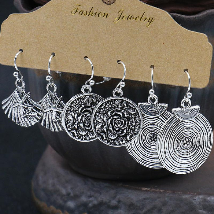 3 pairs/set Earrings Bohemian Style Jewelry X0X36216