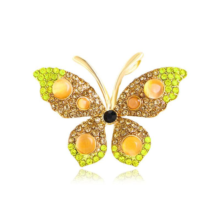 New Creative Rhinestone Butterfly Brooch Female Pin