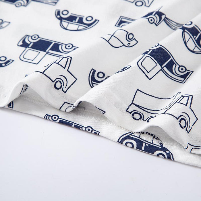 Car full printed children's short sleeve T-shirt cartoon boys' top