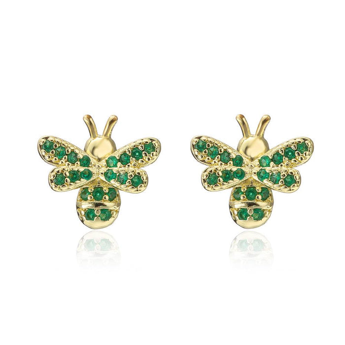 New Insect Series Gold Personalized Zircon Earrings