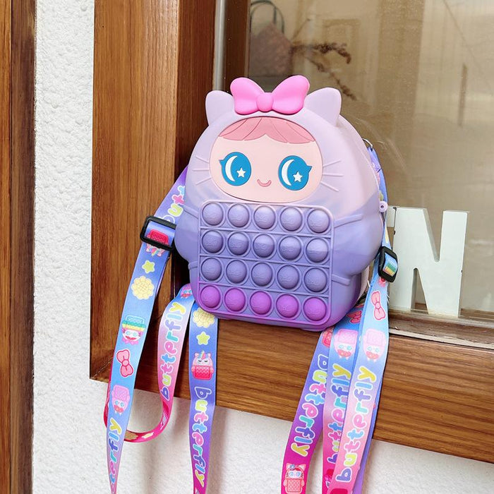 Backpack children's school bag shoulder silicone toys