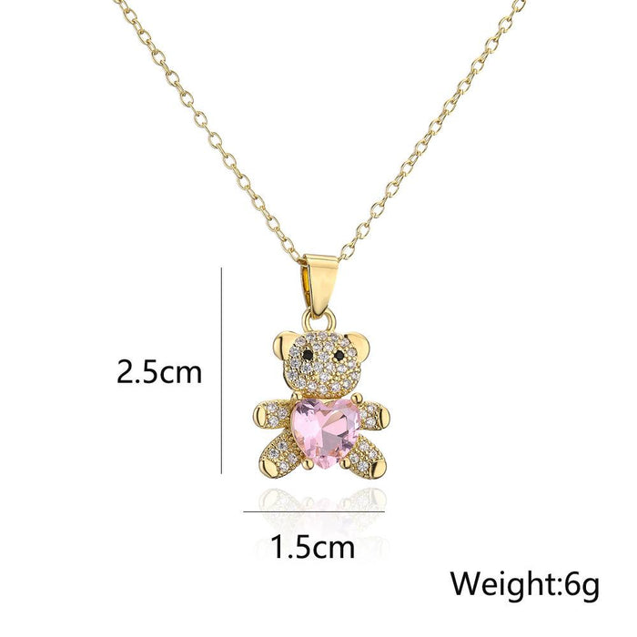 New Mini Gold Love Bear Pendant Necklace