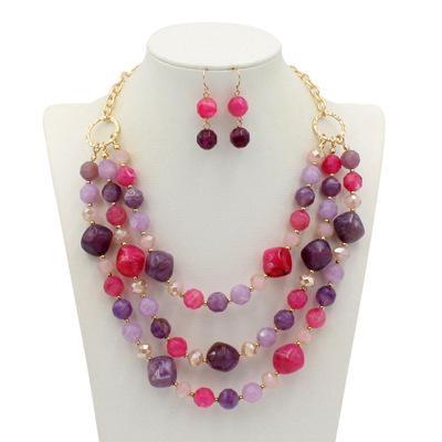 Women's jewelry exaggerated resin multi-layer Necklace accessories