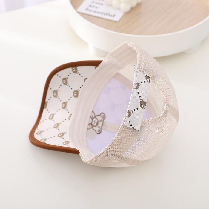 Summer Children's Gypsophila Bear Hip Hop Sunshade Mesh Cap