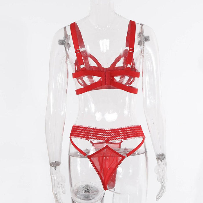 Sexy Red Hollow Lingerie Women Intimates Underwear