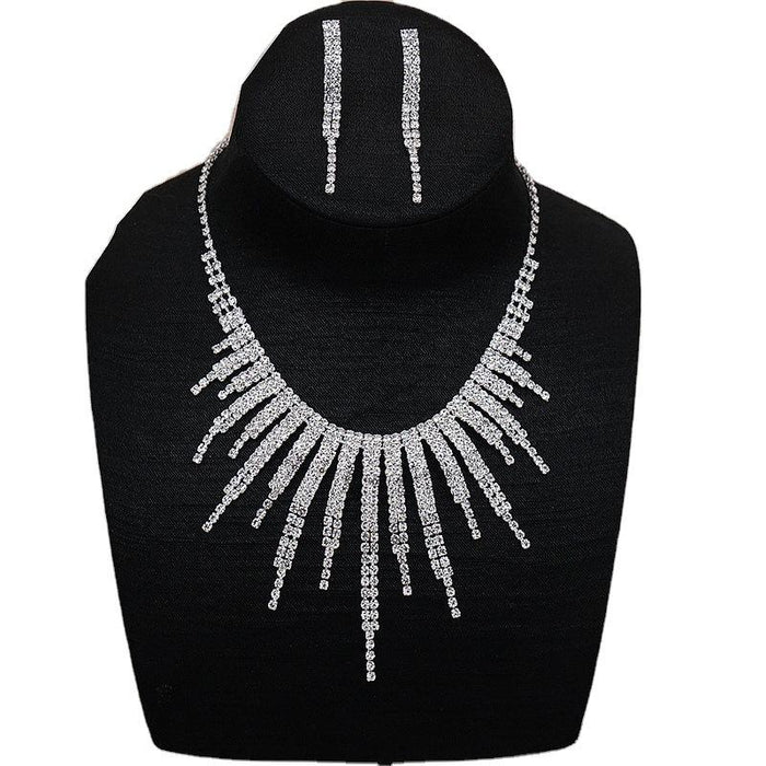 New Fashion Female Jewelry Rhinestone Necklace Earring Set