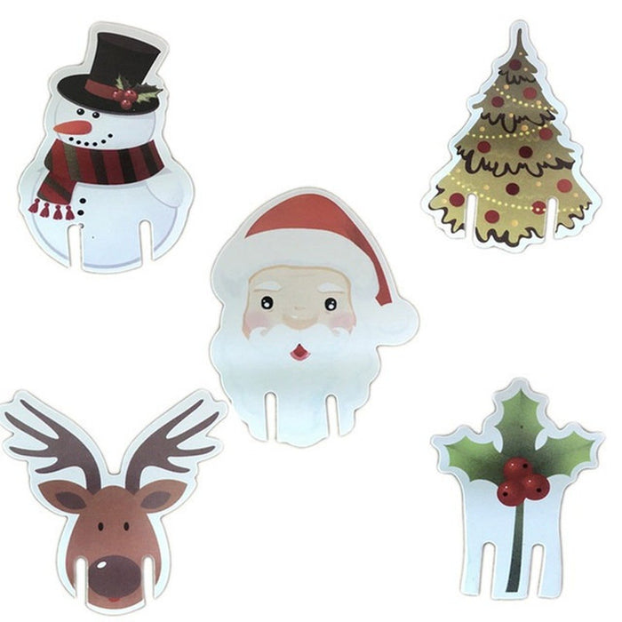10pcs Wine Cup Card Christmas Decor Santa Hat Glass Decor