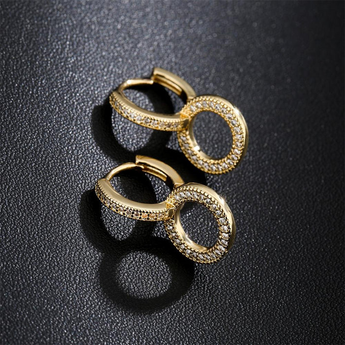 New Personality Gold Color Zircon Women's Earrings Stud Earrings