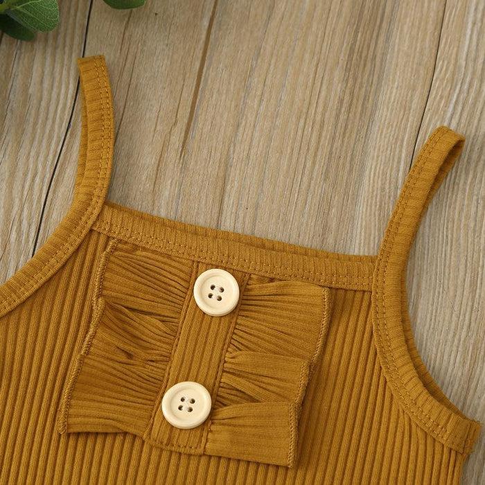 Baby girl fashion suspender one-piece dress short skirt two-piece set