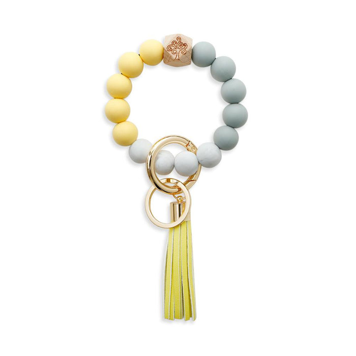 New Tassel Wood Bead Bracelet Silicone Bracelet Key Chain