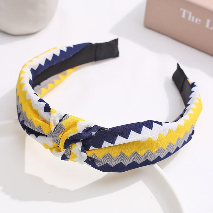 New Flower Headband Women Solid Color Knotted Hairband