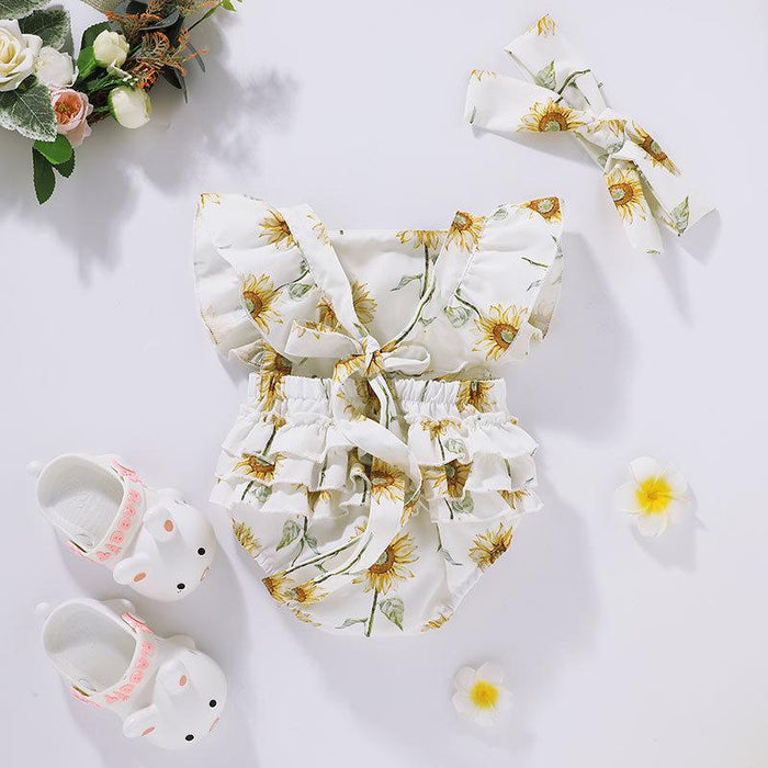 Infant summer printed short sleeved Jumpsuit