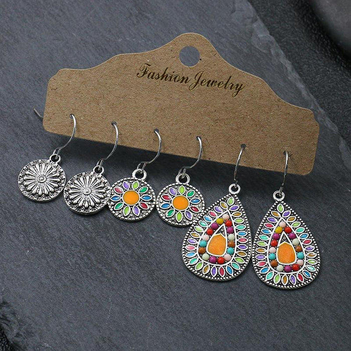 3 pairs/set Earrings Bohemian Style Jewelry X0X36200