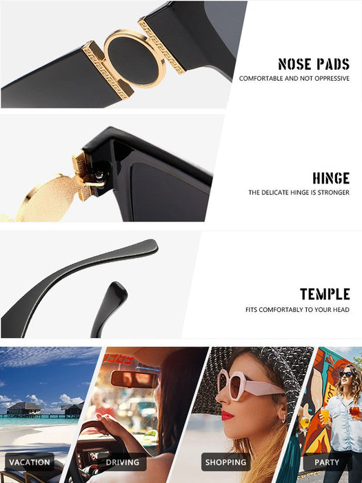 Square large frame one-piece Sunglasses