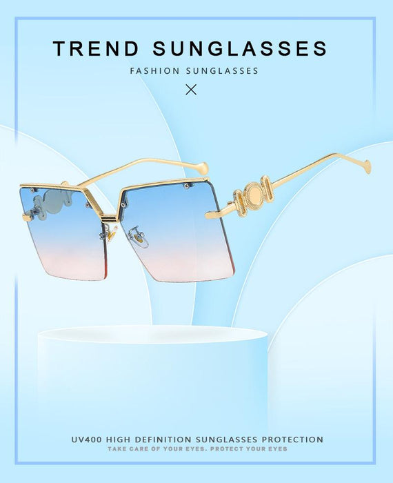 Sunglasses half frame metal gradient Sunglasses