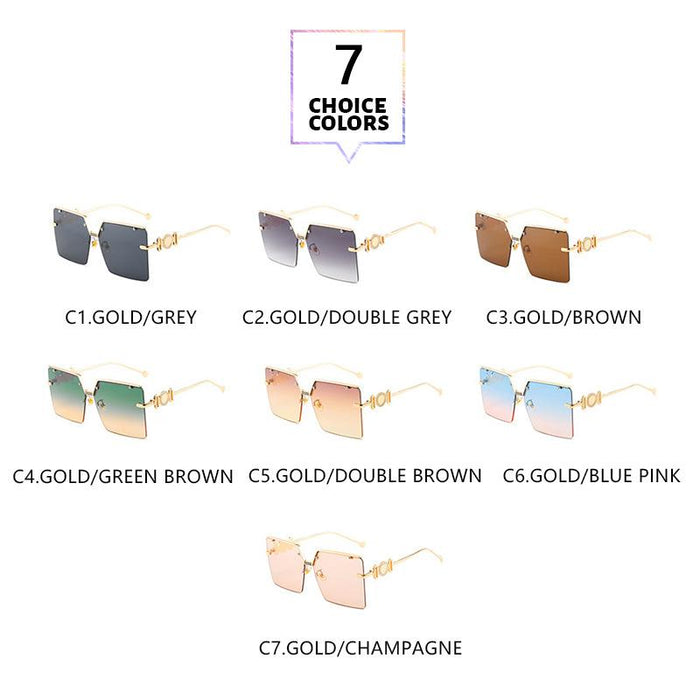 Sunglasses half frame metal gradient Sunglasses