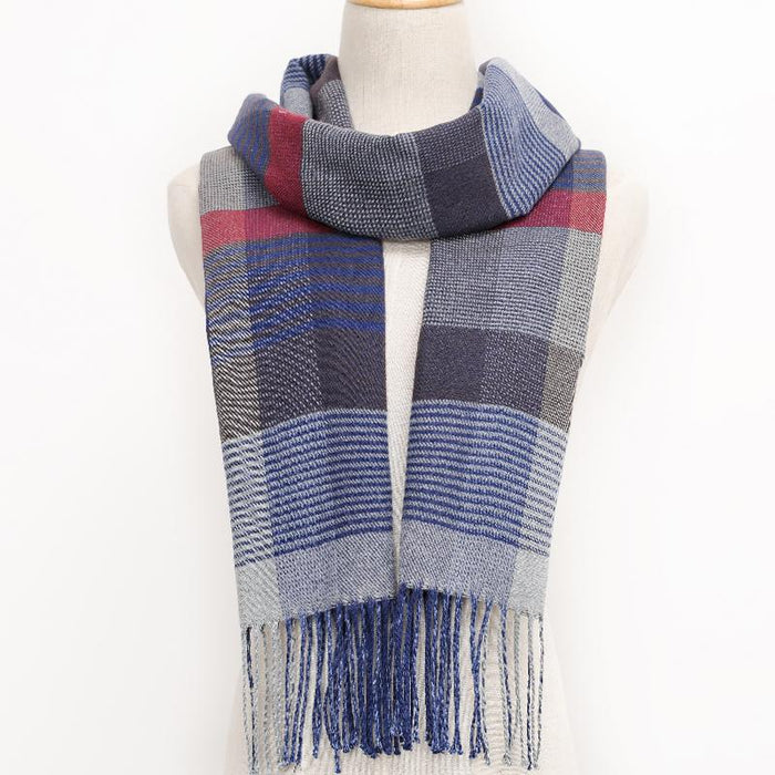 Winter Tassel Lattice Warm Scarves