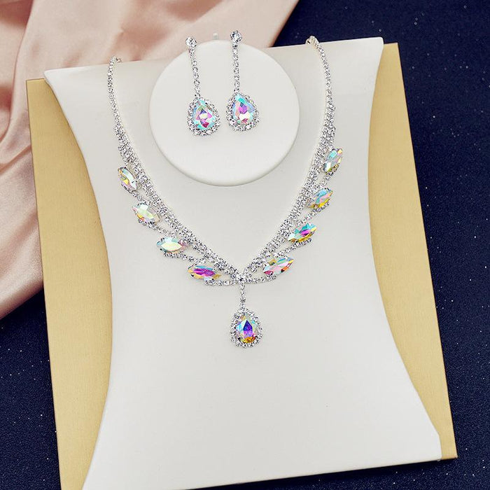 New Versatile Fashion Women's Jewelry Necklace Earrings Two Piece Set