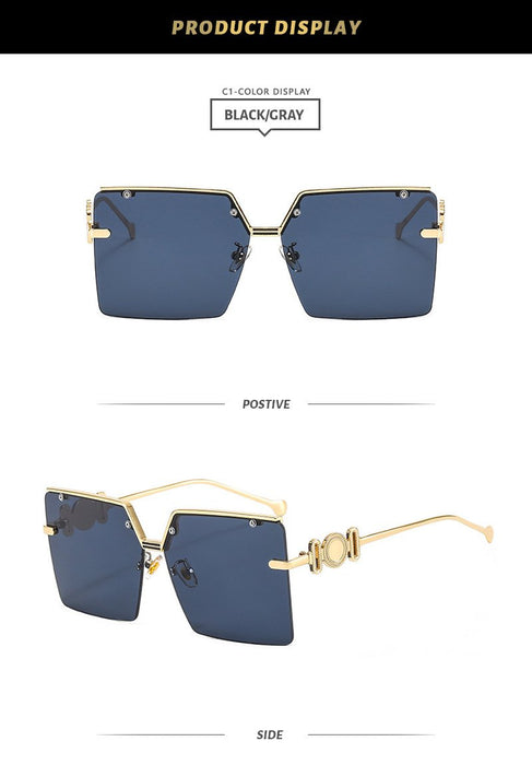 Sunglasses half frame metal gradient Sunglasses